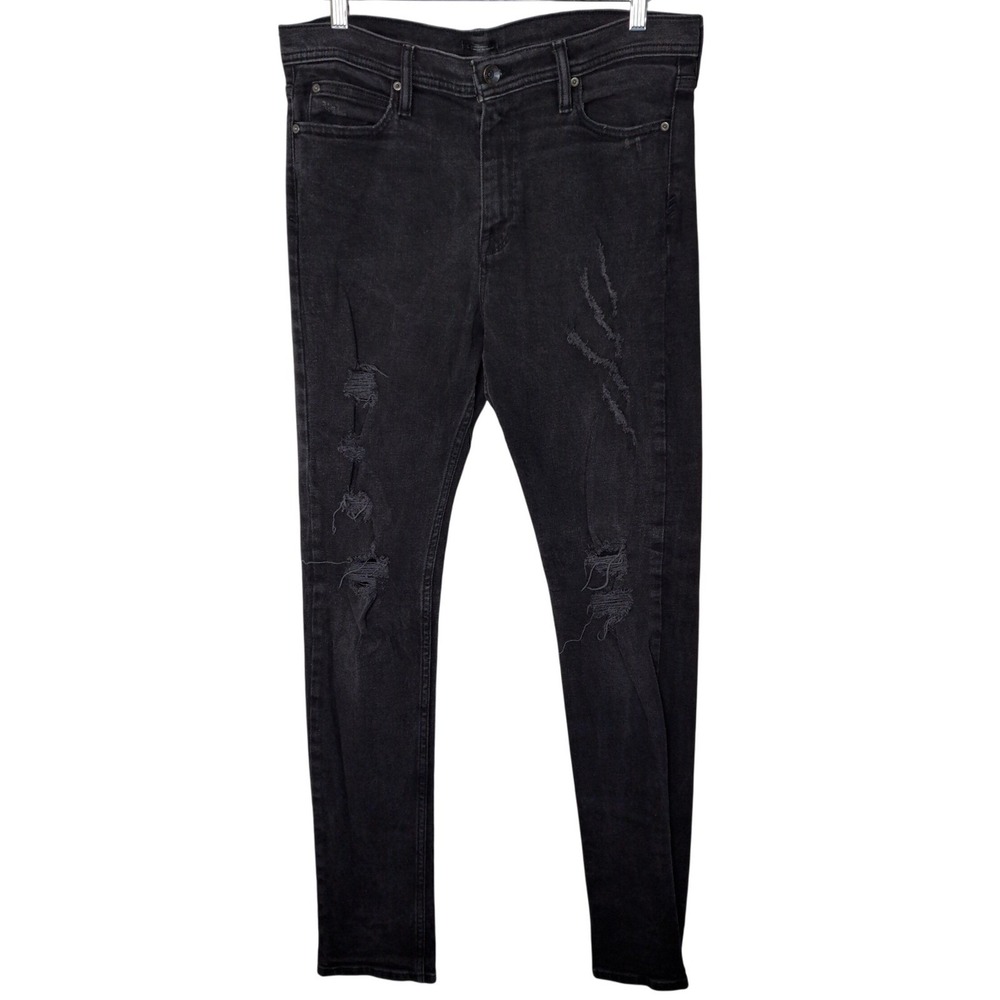 BDG Jeans Womens 16L Black Distressed High Rise Stretch Denim Pants Grunge Style